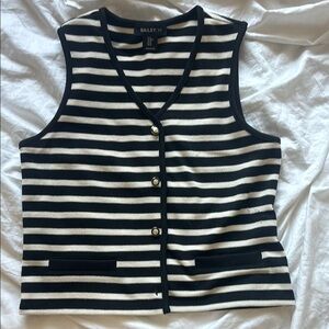 Bailey 44 Black and Cream Striped Tank Top
